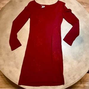 Boho-Elegant Johnny Was Deep Red Floral Embroidered Long Sleeve Dress